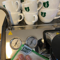 Roastbears Barista Tuch 25x25 in weiß aus 100% Bambus-Viskose